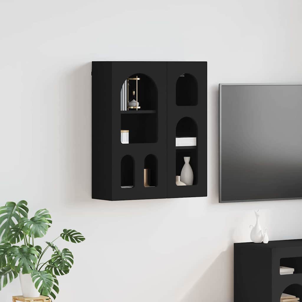 vidaXL Szafka wisząca Czarny 59 x 20 x 71,5 cm Materiał drewnopochodny