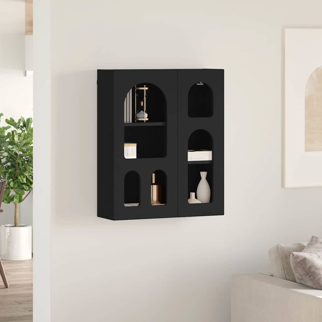 vidaXL Szafka wisząca Czarny 59 x 20 x 71,5 cm Materiał drewnopochodny