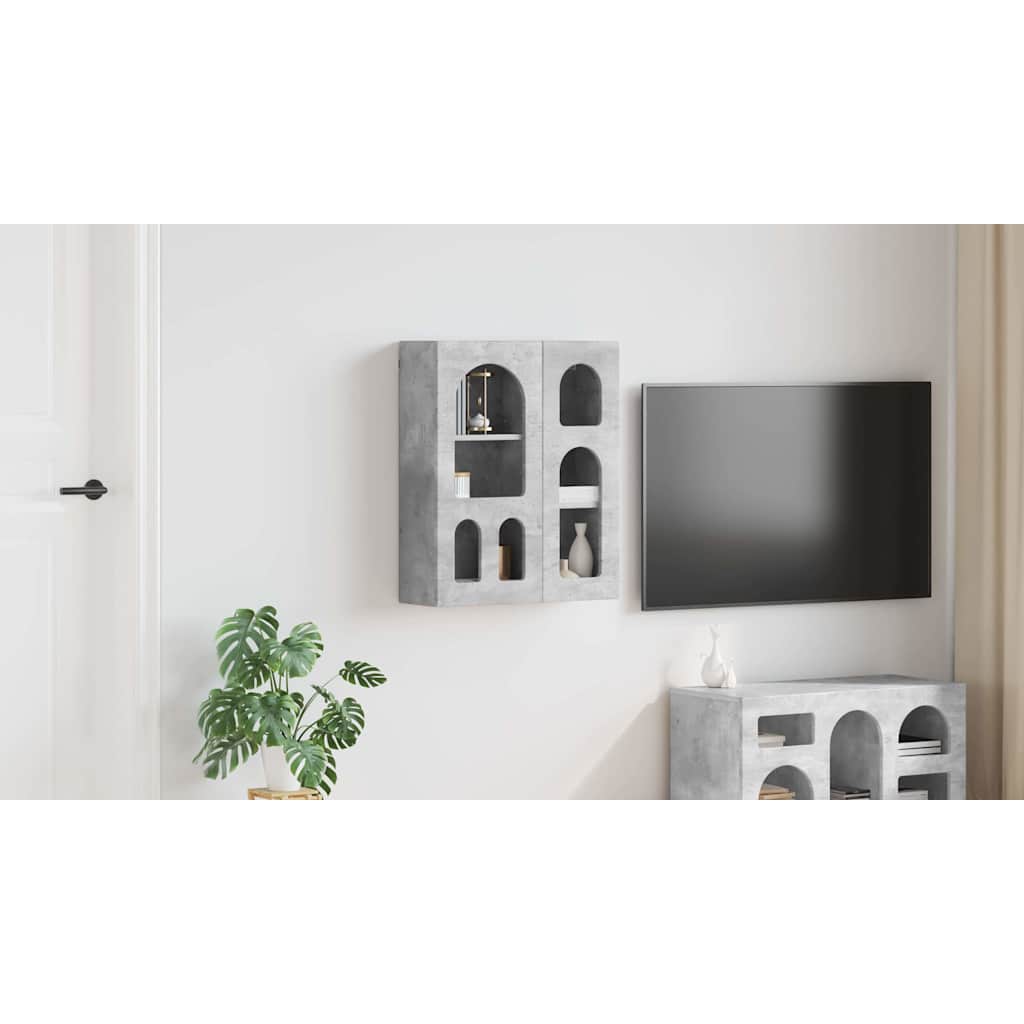 vidaXL Szafka wisząca z półką Betonowy szary 59 x 20 x 71,5 cm