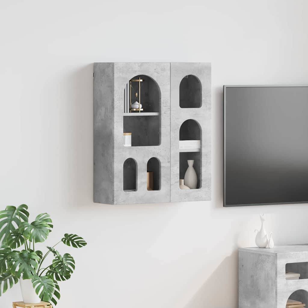 vidaXL Szafka wisząca z półką ELST Betonowy szary 59 x 20 x 71,5 cm