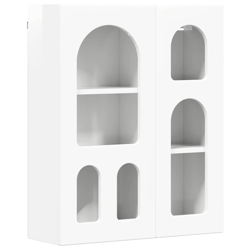vidaXL Szafka wisząca z półką Wysoki połysk biały 59 x 20 x 71,5 cm