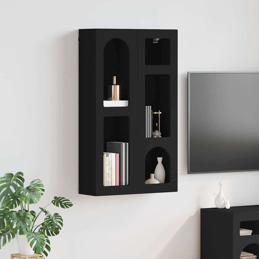 vidaXL Szafka wisząca Czarny 59 x 20 x 100 cm Materiał drewnopochodny
