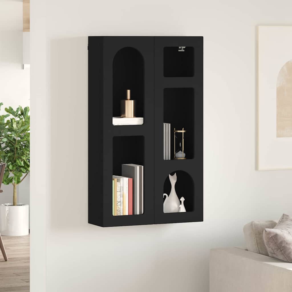 vidaXL Szafka wisząca Czarny 59 x 20 x 100 cm Materiał drewnopochodny