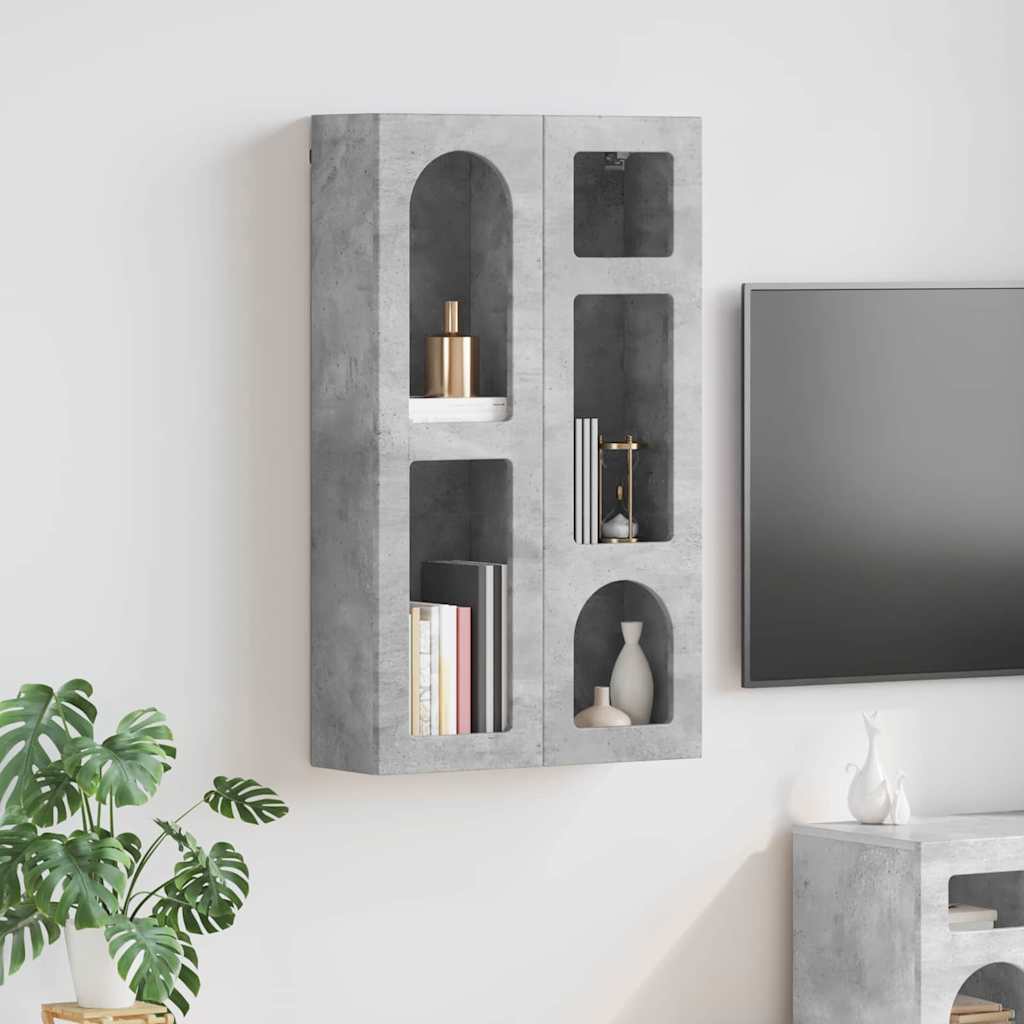 vidaXL Szafka wisząca z półką ELST Betonowy szary 59 x 20 x 100 cm