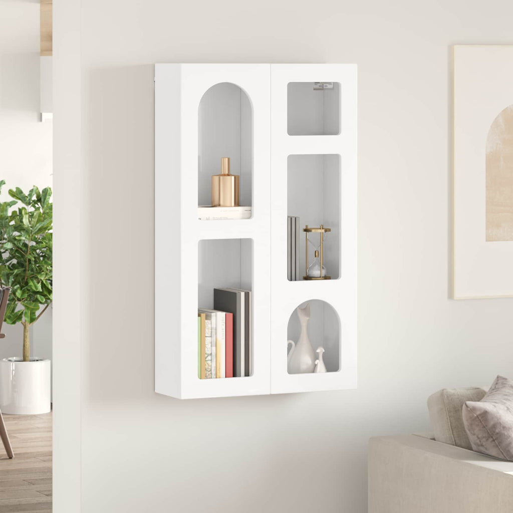 vidaXL Szafka wisząca z półką Wysoki połysk biały 59 x 20 x 100 cm