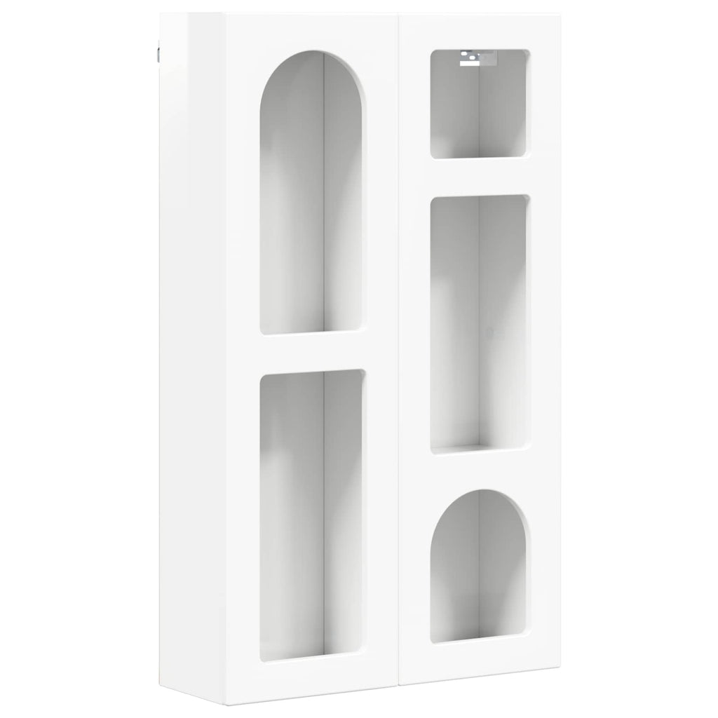 vidaXL Szafka wisząca z półką Wysoki połysk biały 59 x 20 x 100 cm