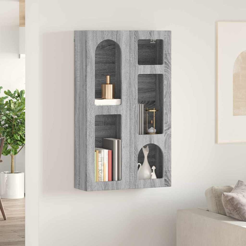 vidaXL Szafka wisząca z półką Szary Sonoma 59 x 20 x 100 cm