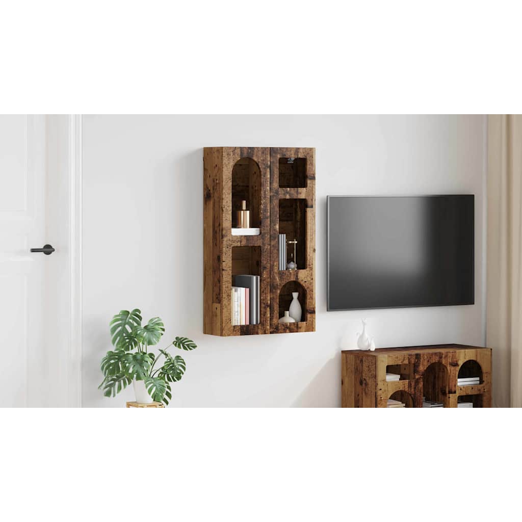 vidaXL Szafka wisząca z półką ELST Stare drewno 59 x 20 x 100 cm