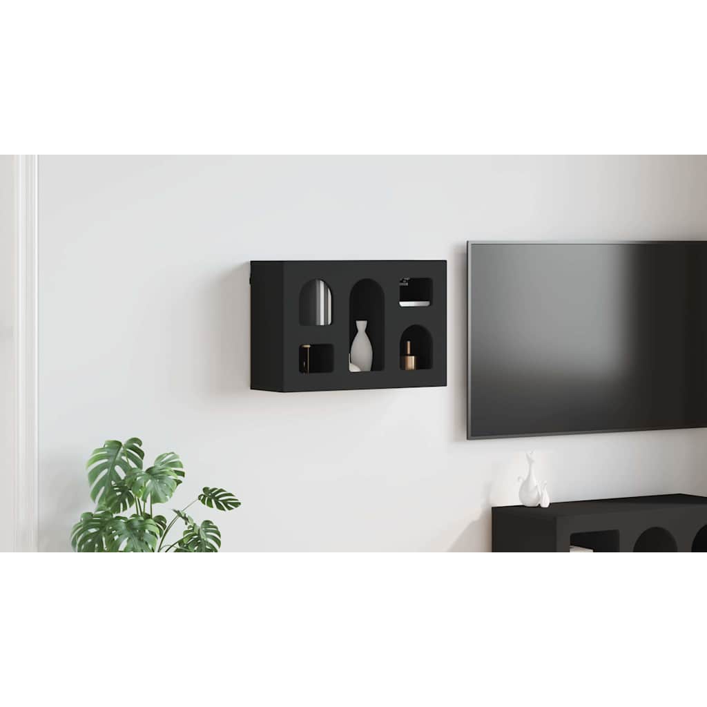 vidaXL Szafka wisząca ELST Czarny 60 x 20 x 40 cm Drewno inżynieryjne