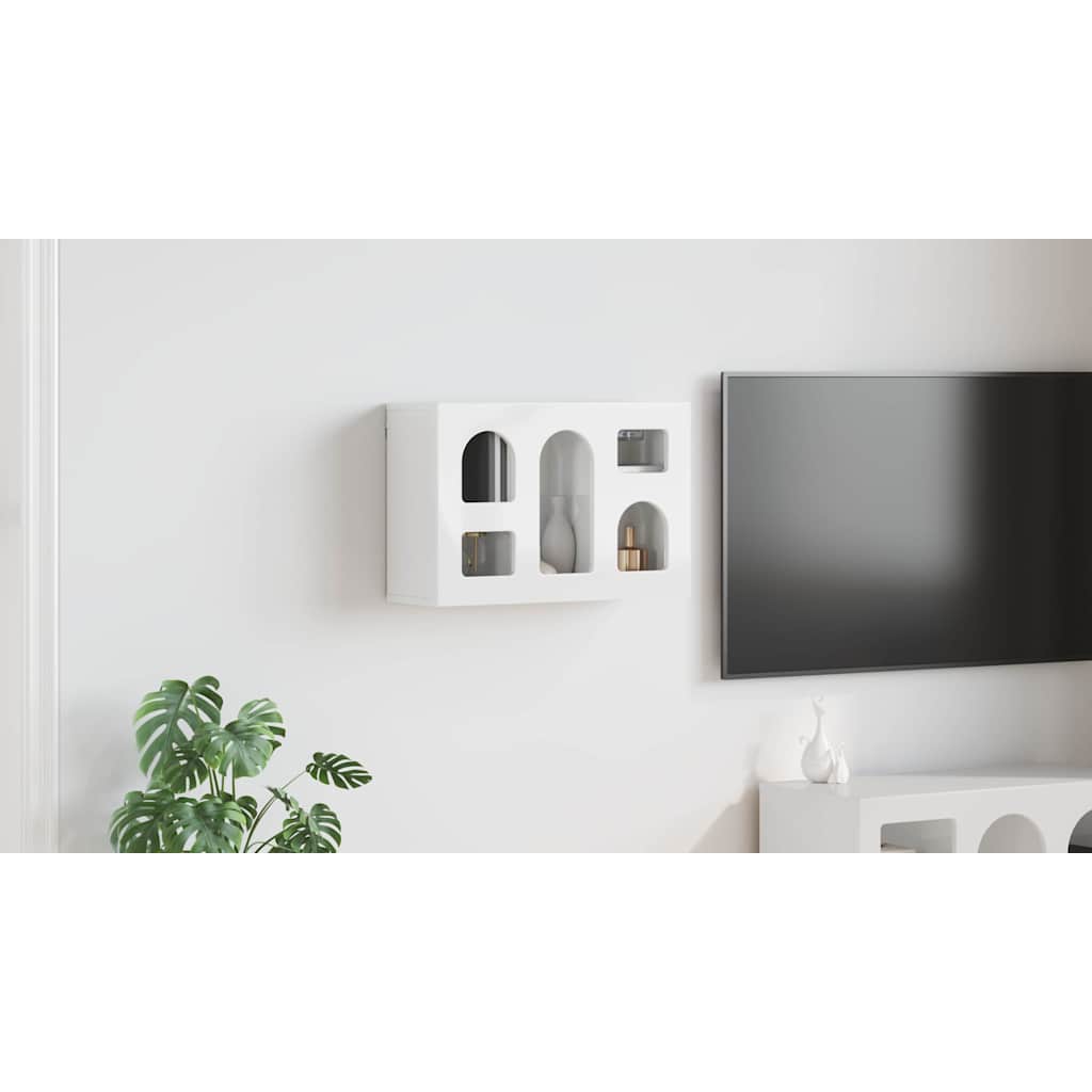 vidaXL Szafka wisząca z półką ELST Biały wysoki połysk 60 x 20 x 40 cm