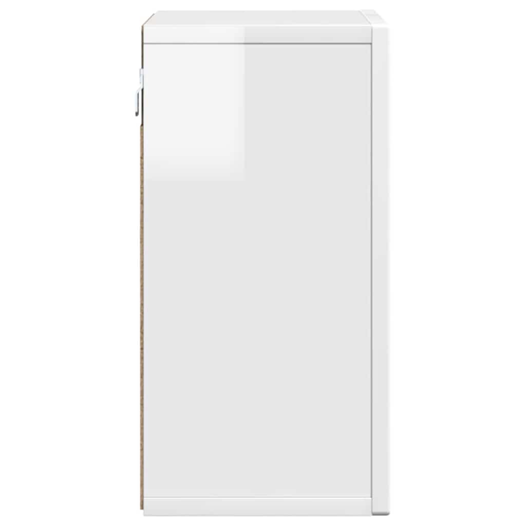 vidaXL Szafka wisząca z półką ELST Biały wysoki połysk 60 x 20 x 40 cm