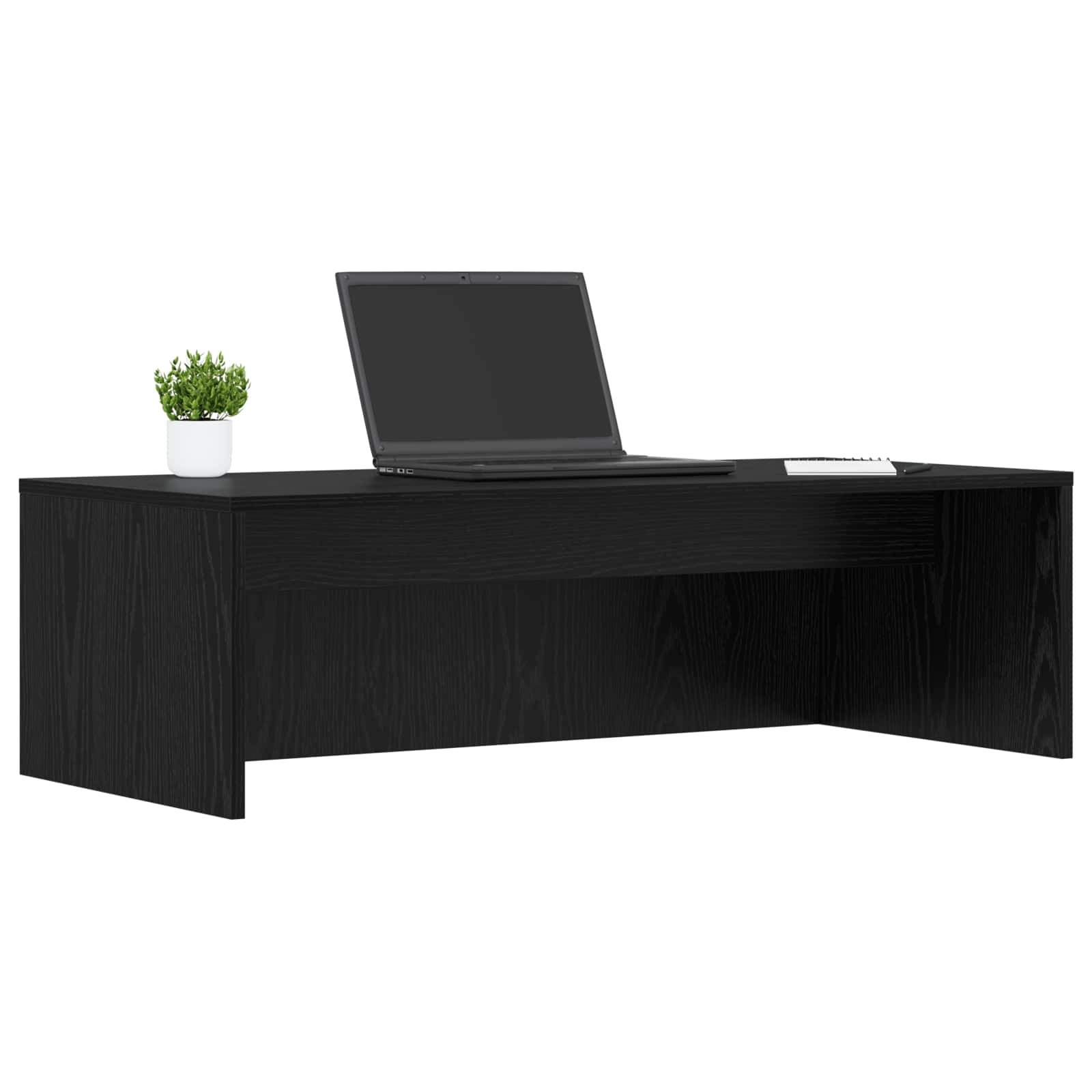 vidaXL Biurko montowane na ścianie Czarny Dąb 100 x 45 x 30 cm