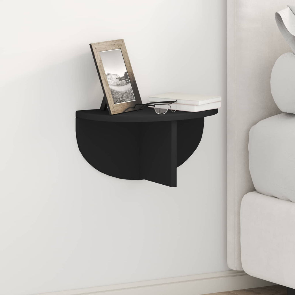 vidaXL Półka ścienna Montowane na ścianie 2 pcs Czarny 38 x 19 x 19 cm
