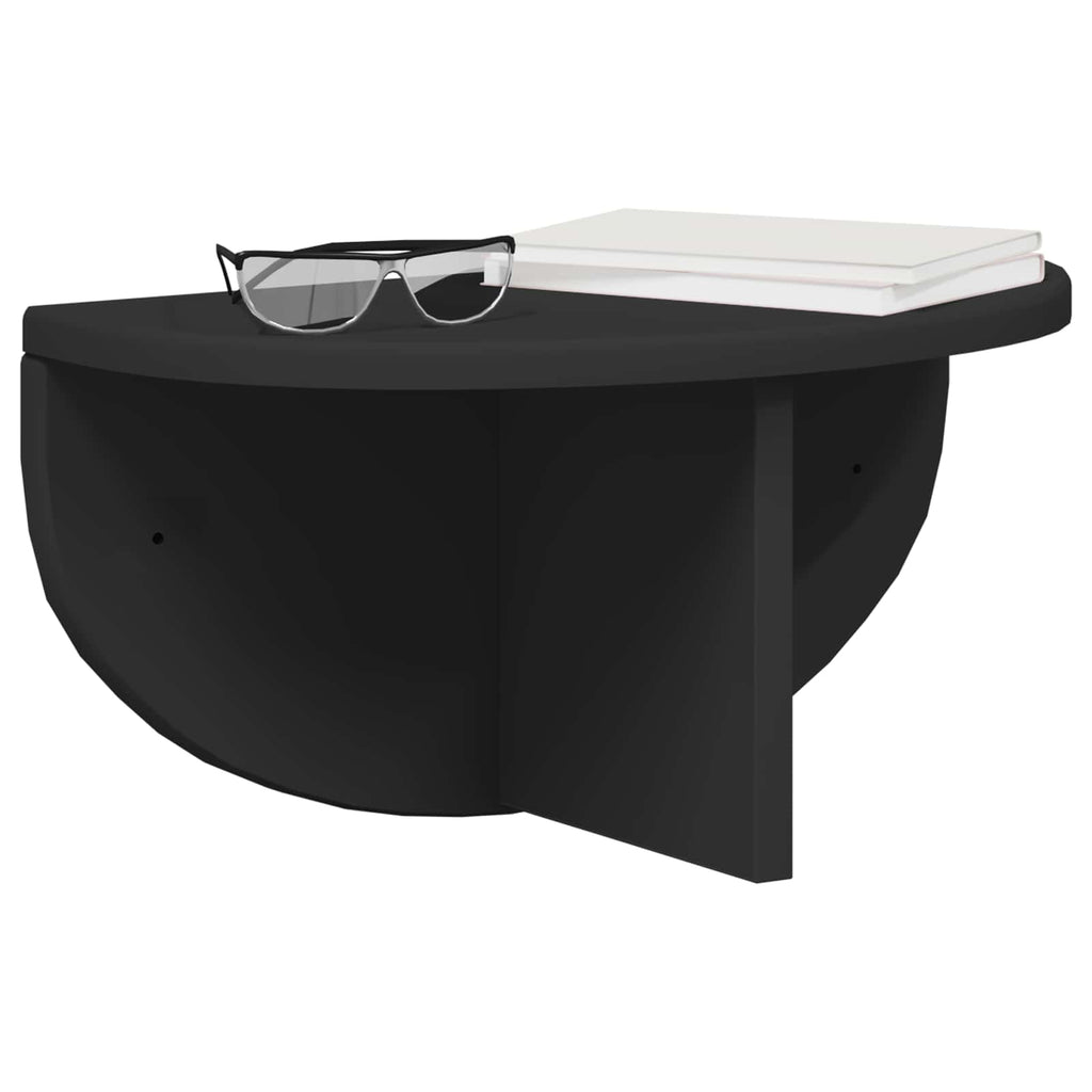 vidaXL Półka ścienna Montowane na ścianie 2 pcs Czarny 38 x 19 x 19 cm