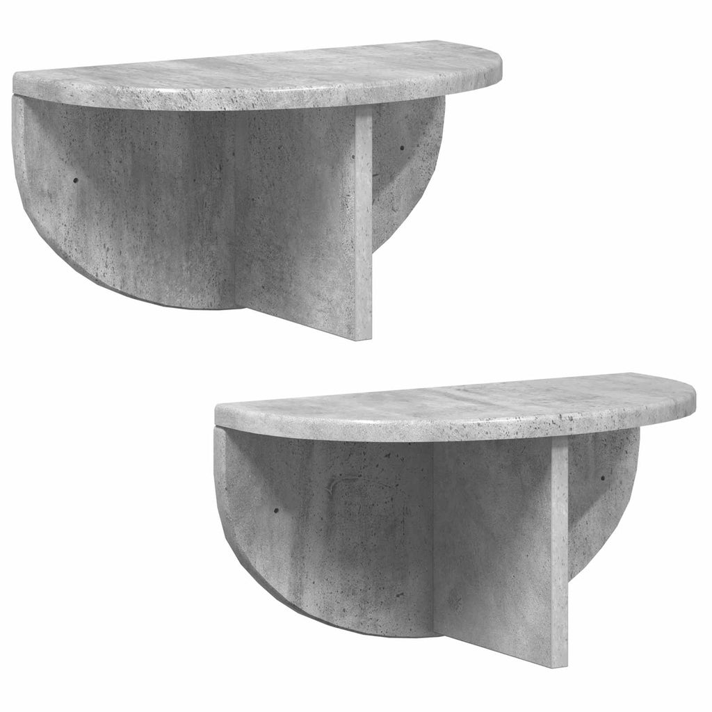 vidaXL Półka ścienna 2 pcs Betonowy szary 38 x 19 x 19 cm
