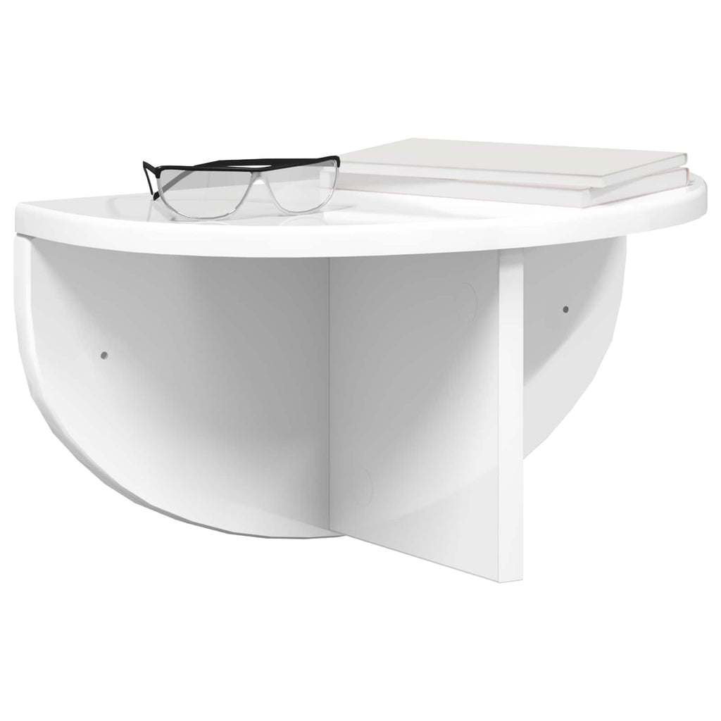 vidaXL Półka ścienna 2 pcs Wysoki połysk biały 38 x 19 x 19 cm