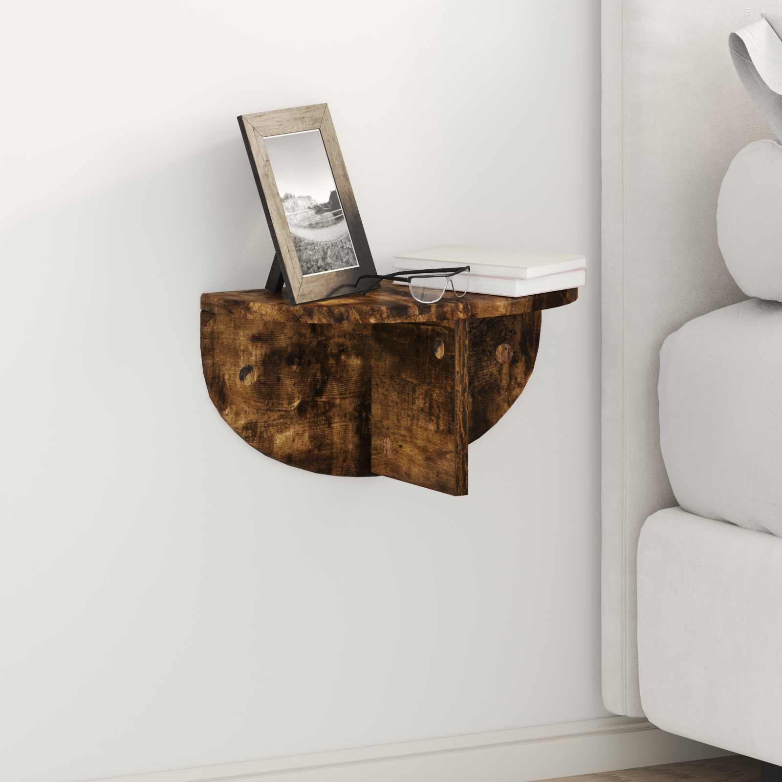 vidaXL Półka ścienna 2 pcs Dąb wędzony 38 x 19 x 19 cm