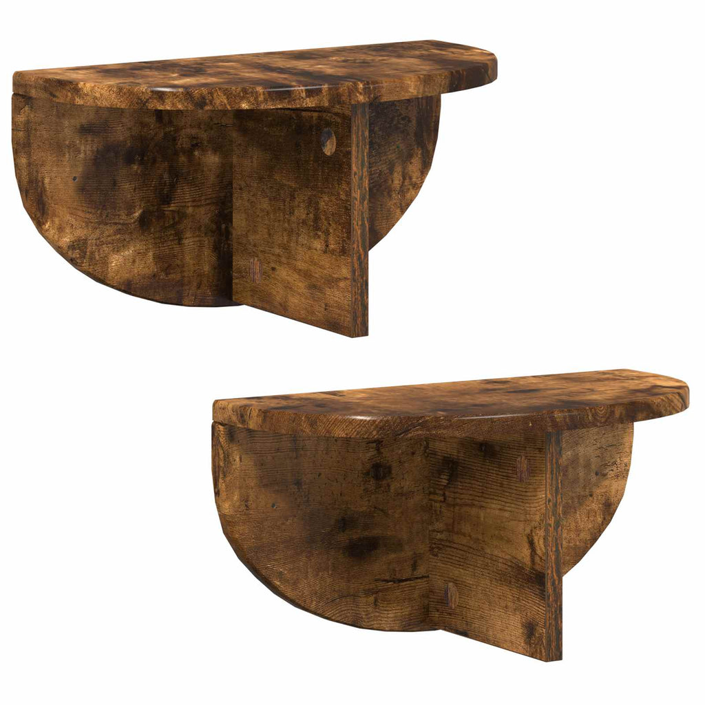 vidaXL Półka ścienna 2 pcs Dąb wędzony 38 x 19 x 19 cm