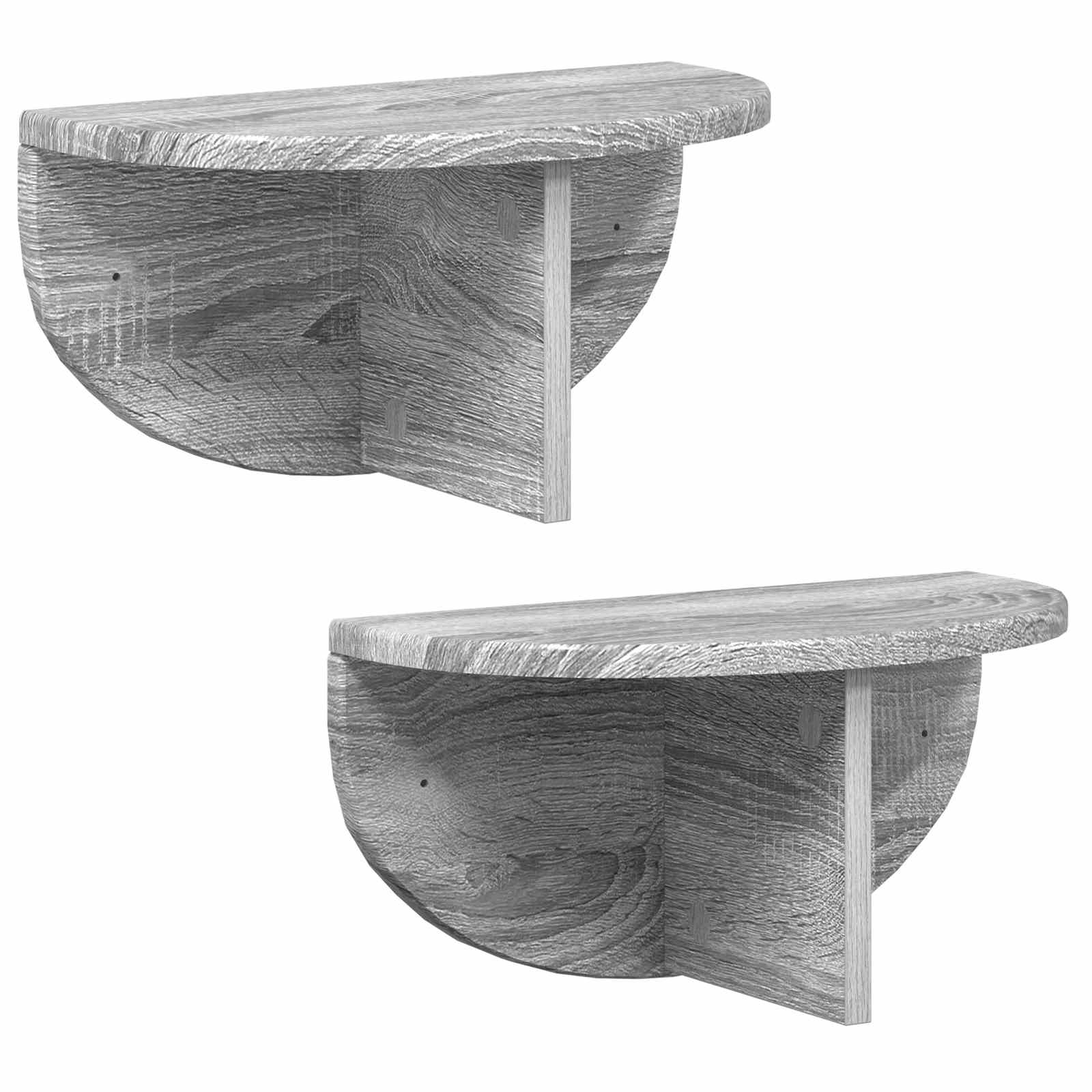 vidaXL Półka ścienna 2 pcs Szary Sonoma 38 x 19 x 19 cm