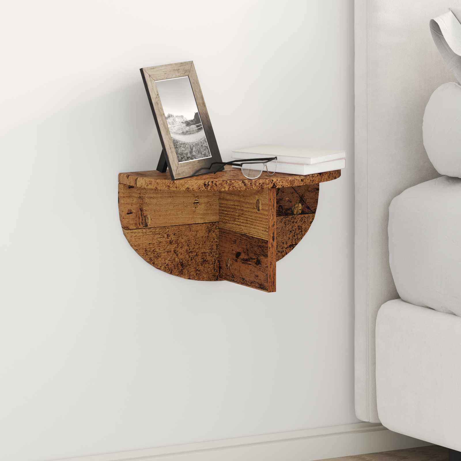 vidaXL Półka ścienna 2 pcs Stare drewno 38 x 19 x 19 cm