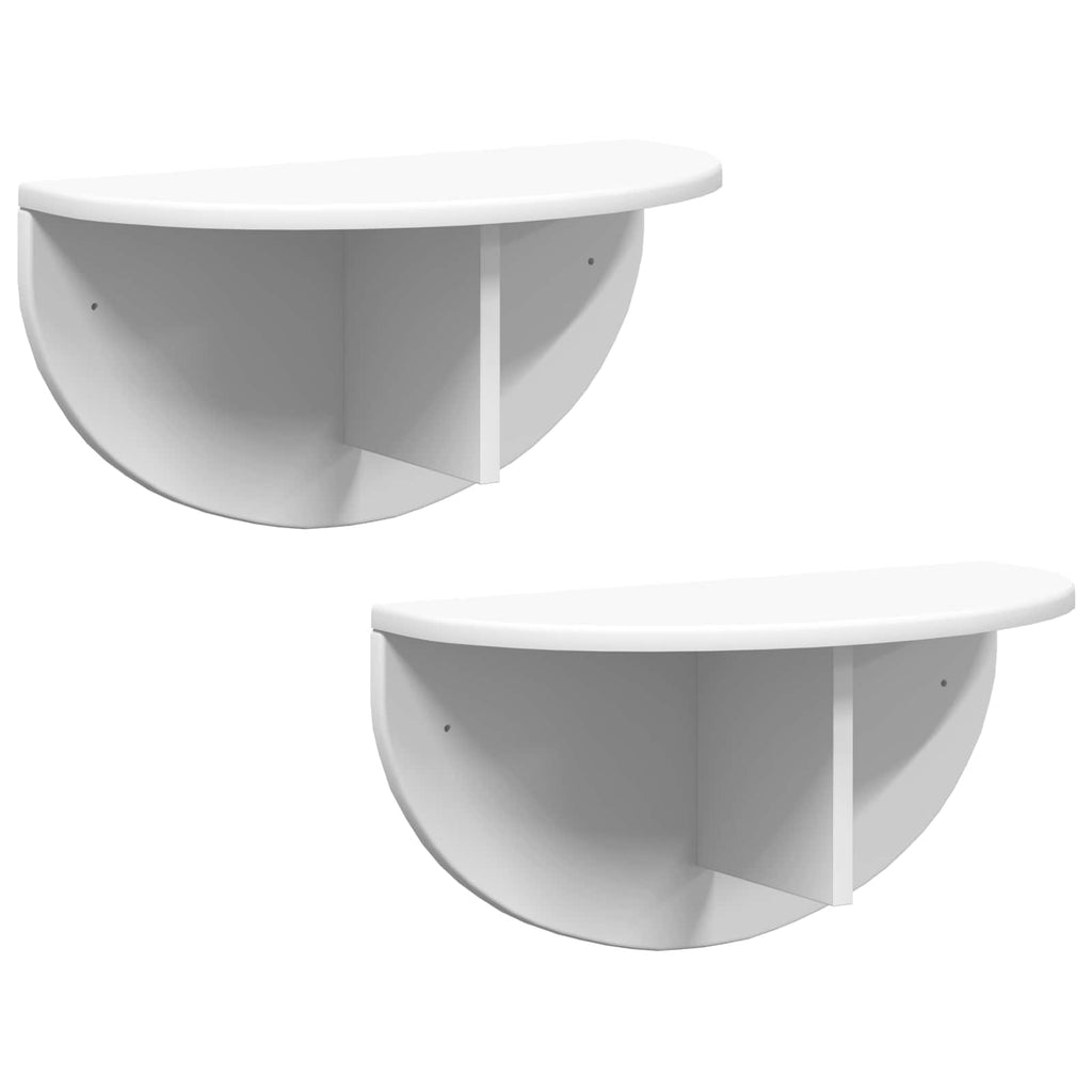 vidaXL Półka ścienna Montowane na ścianie 2 pcs Biały 48 x 24 x 24 cm