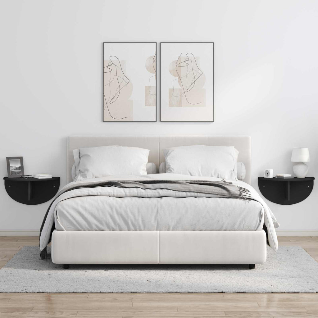vidaXL Półka ścienna Czarny 48 x 24 x 24 cm Materiał drewnopochodny