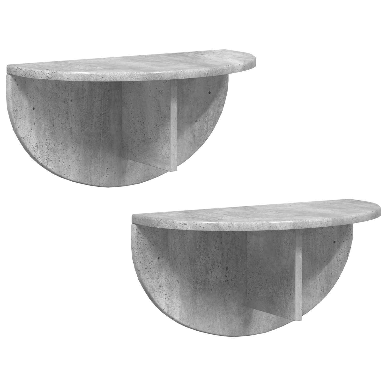 vidaXL Półka ścienna 2 pcs Betonowy szary 48 x 24 x 24 cm