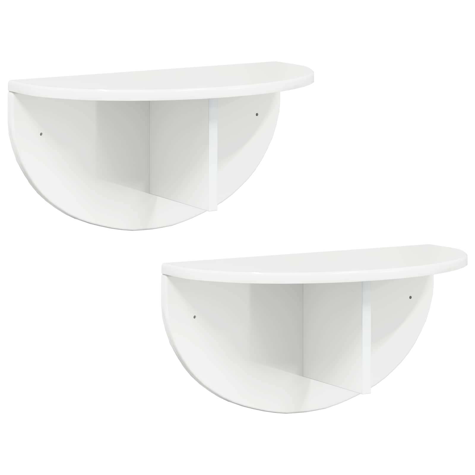 vidaXL Półka ścienna 2 pcs Wysoki połysk biały 48 x 24 x 24 cm
