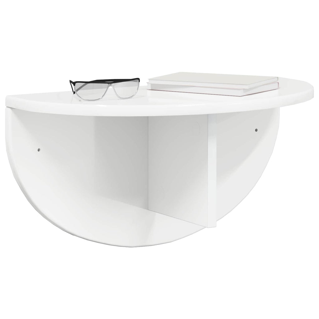 vidaXL Półka ścienna 2 pcs Wysoki połysk biały 48 x 24 x 24 cm