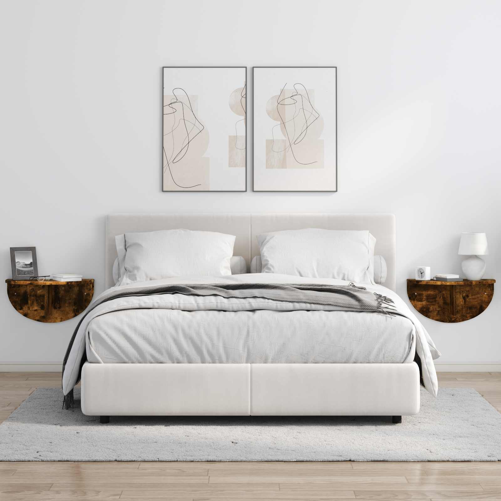 vidaXL Półka ścienna Montowane na ścianie Dąb wędzony 48 x 24 x 24 cm