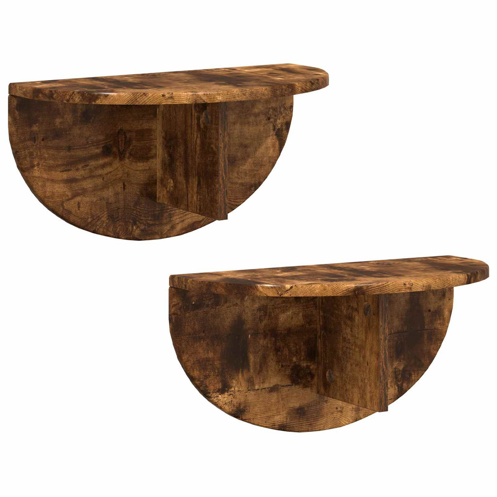 vidaXL Półka ścienna 2 pcs Dąb wędzony 48 x 24 x 24 cm