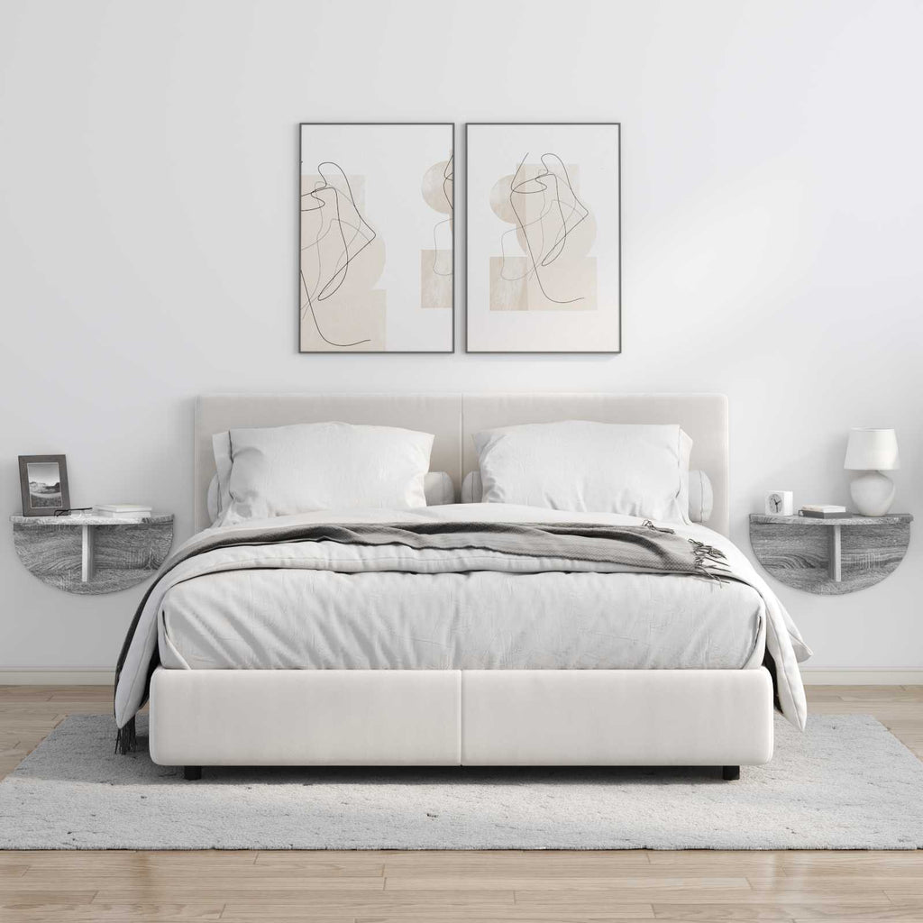 vidaXL Półka ścienna 2 pcs Szary Sonoma 48 x 24 x 24 cm