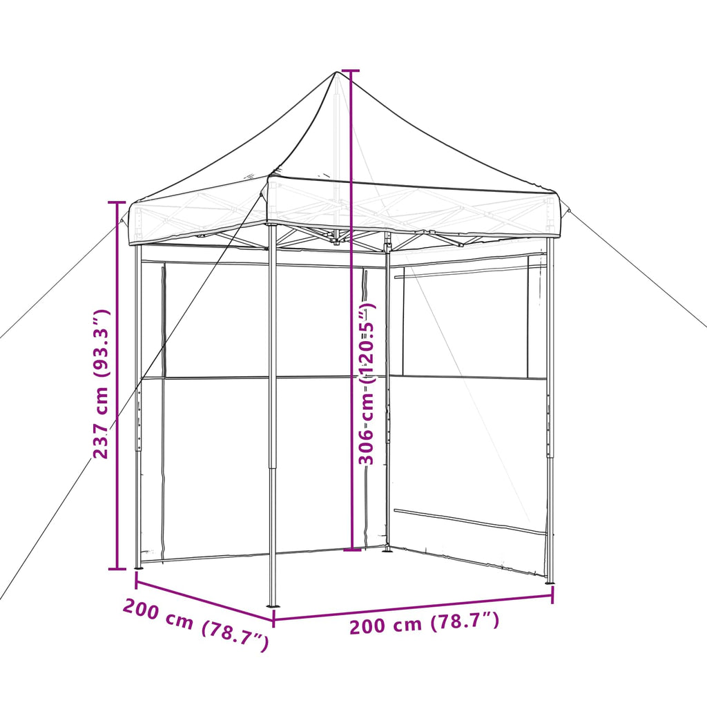 vidaXL Namiot Imprezowy bordowy 200 x 200 x 306 cm Materiał Oxford