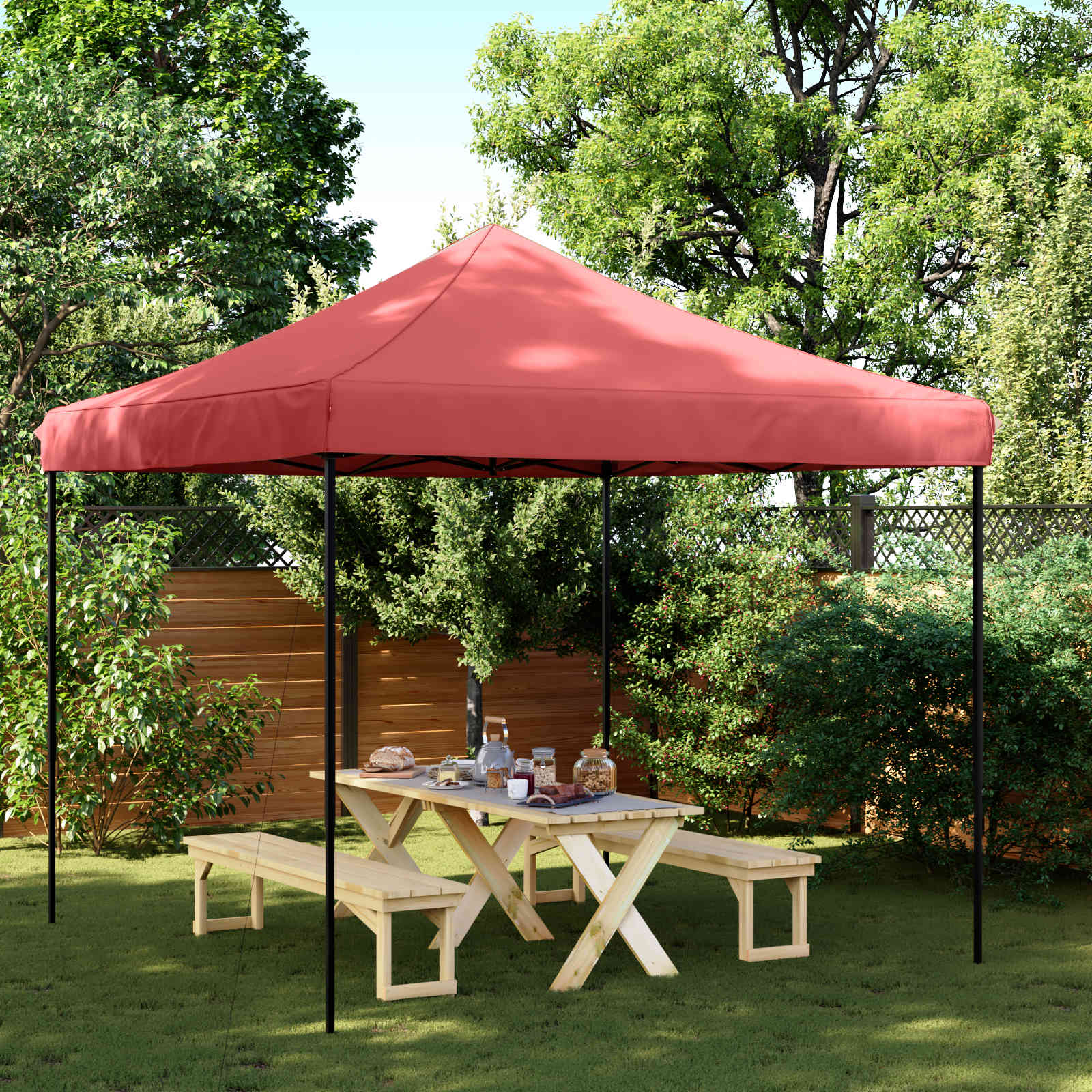 vidaXL Namiot Imprezowy bordowy 292 x 292 x 315 cm Materiał Oxford