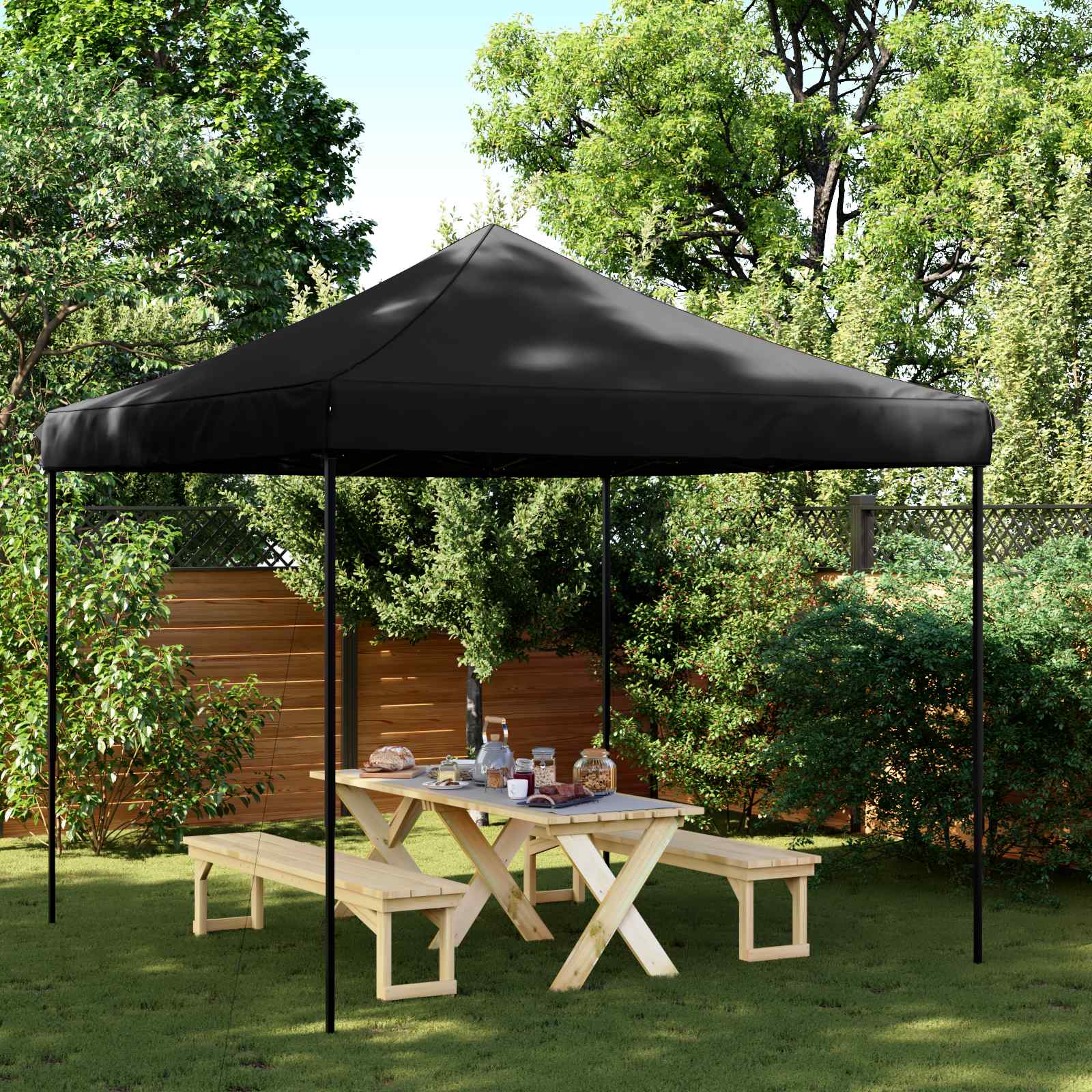 vidaXL Namiot Imprezowy Czarny 292 x 292 x 315 cm Materiał Oxford