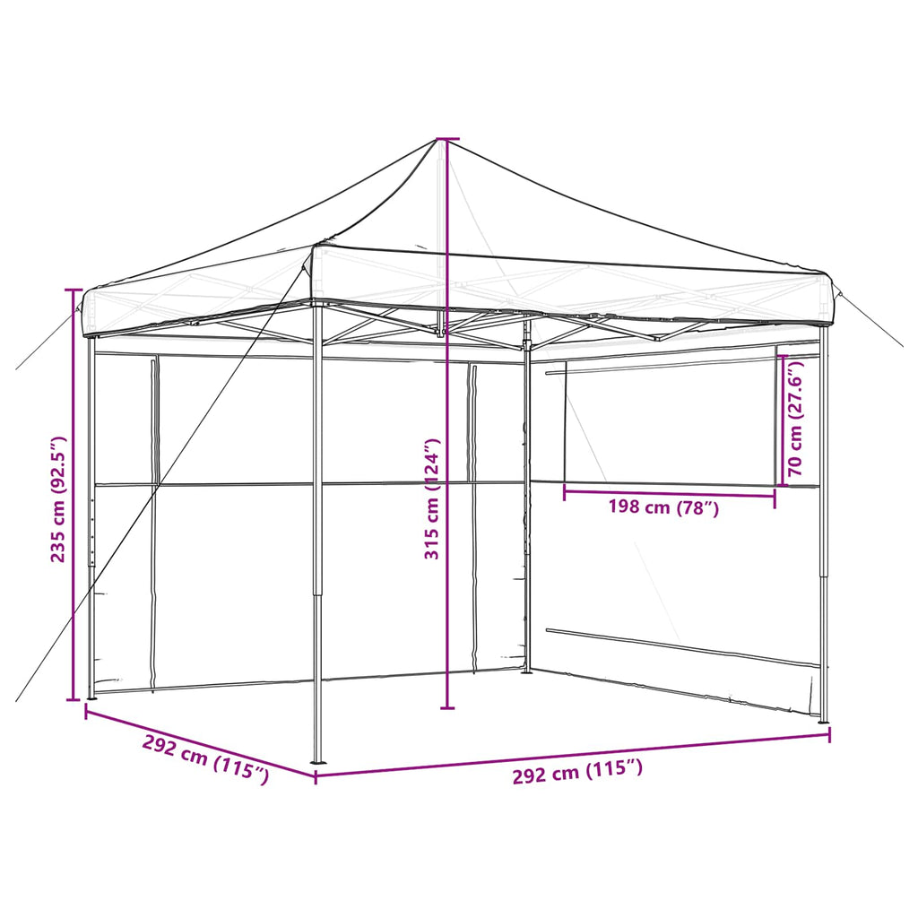 vidaXL Namiot Imprezowy Beżowy 292 x 292 x 315 cm Materiał Oxford
