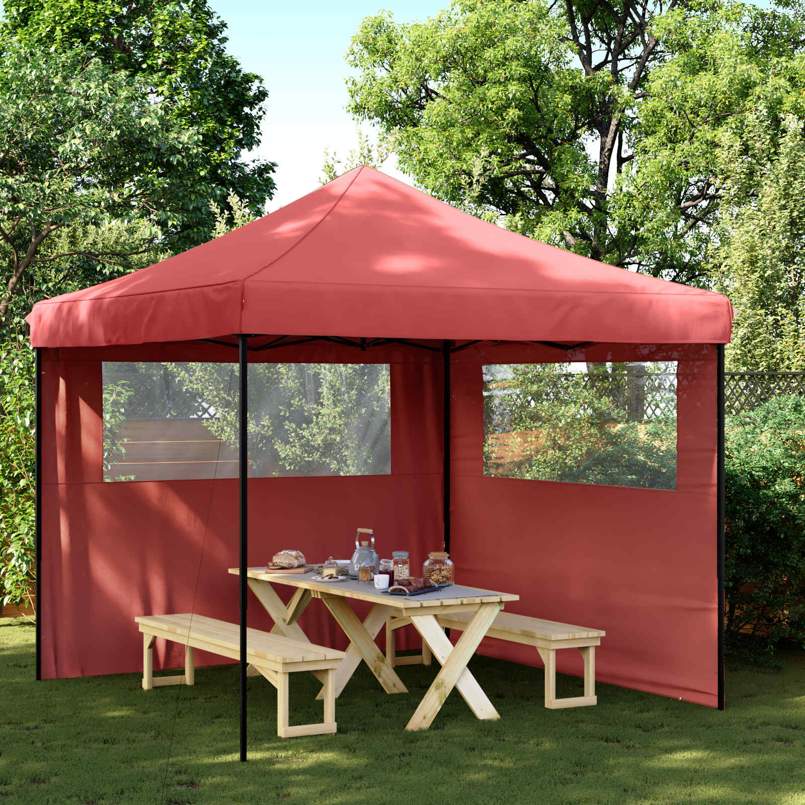 vidaXL Namiot Imprezowy bordowy 292 x 292 x 315 cm Materiał Oxford