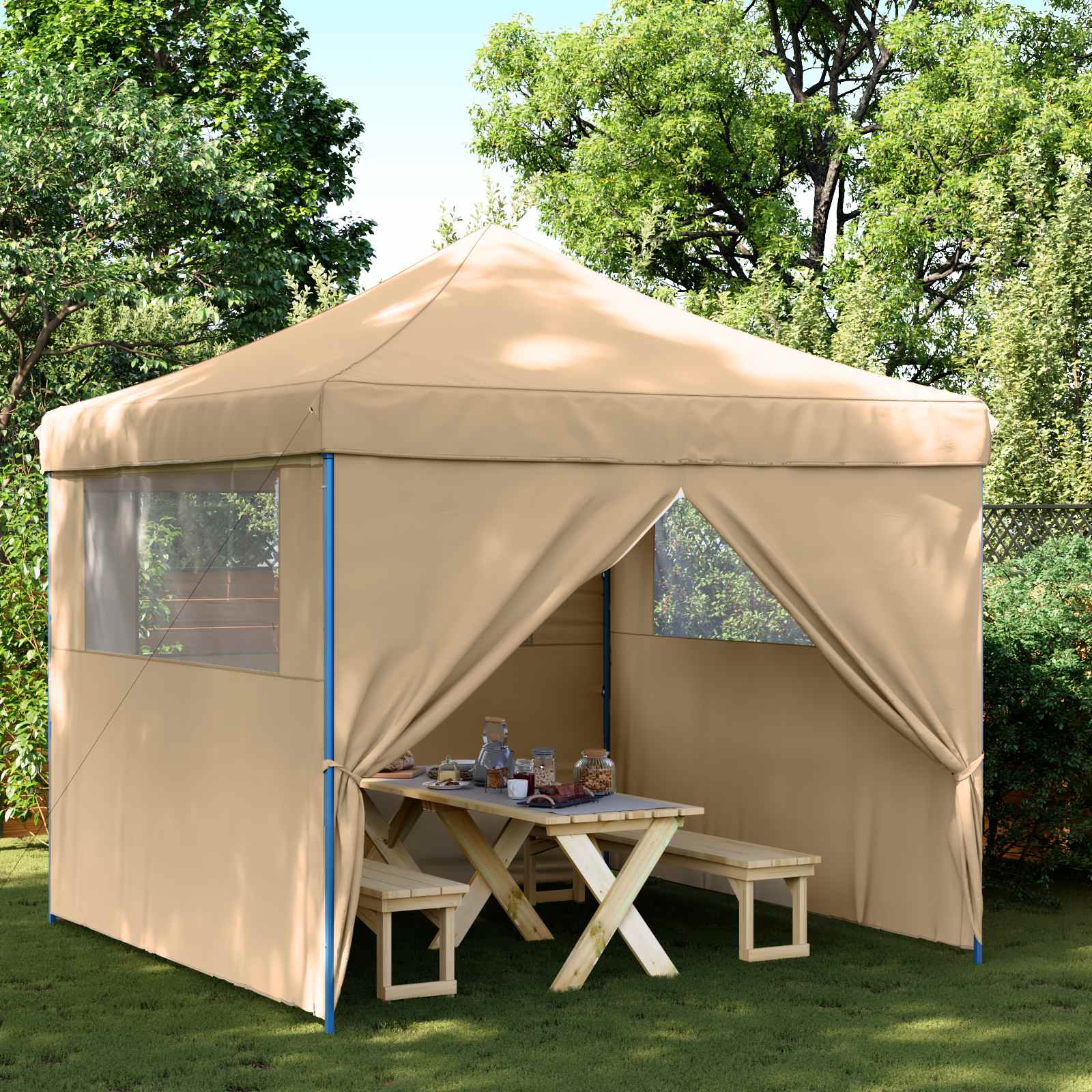 vidaXL Namiot Imprezowy Beżowy 292 x 292 x 315 cm Materiał Oxford