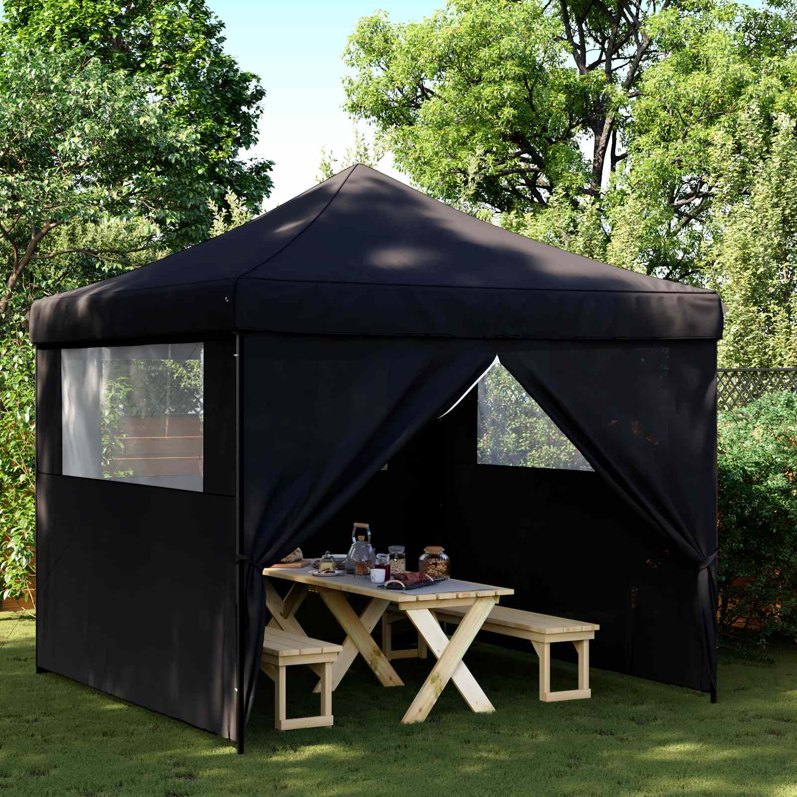 vidaXL Namiot Imprezowy Czarny 292 x 292 x 315 cm Materiał Oxford