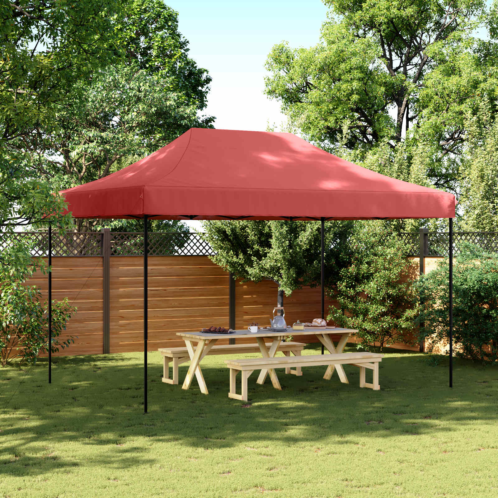 vidaXL Namiot Imprezowy bordowy 279 x 410 x 315 cm Materiał Oxford
