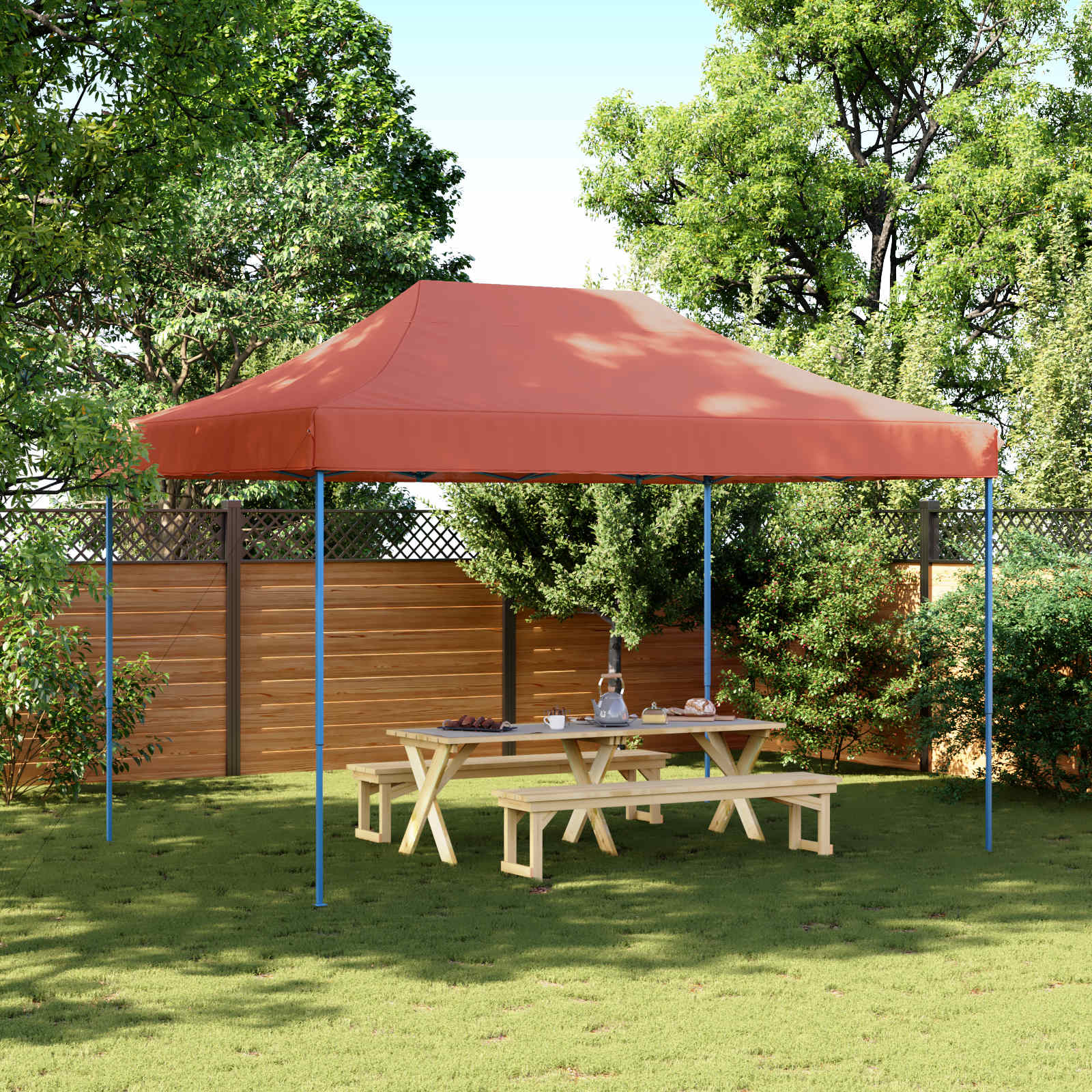 vidaXL Namiot Imprezowy terakota 279 x 410 x 315 cm Materiał Oxford