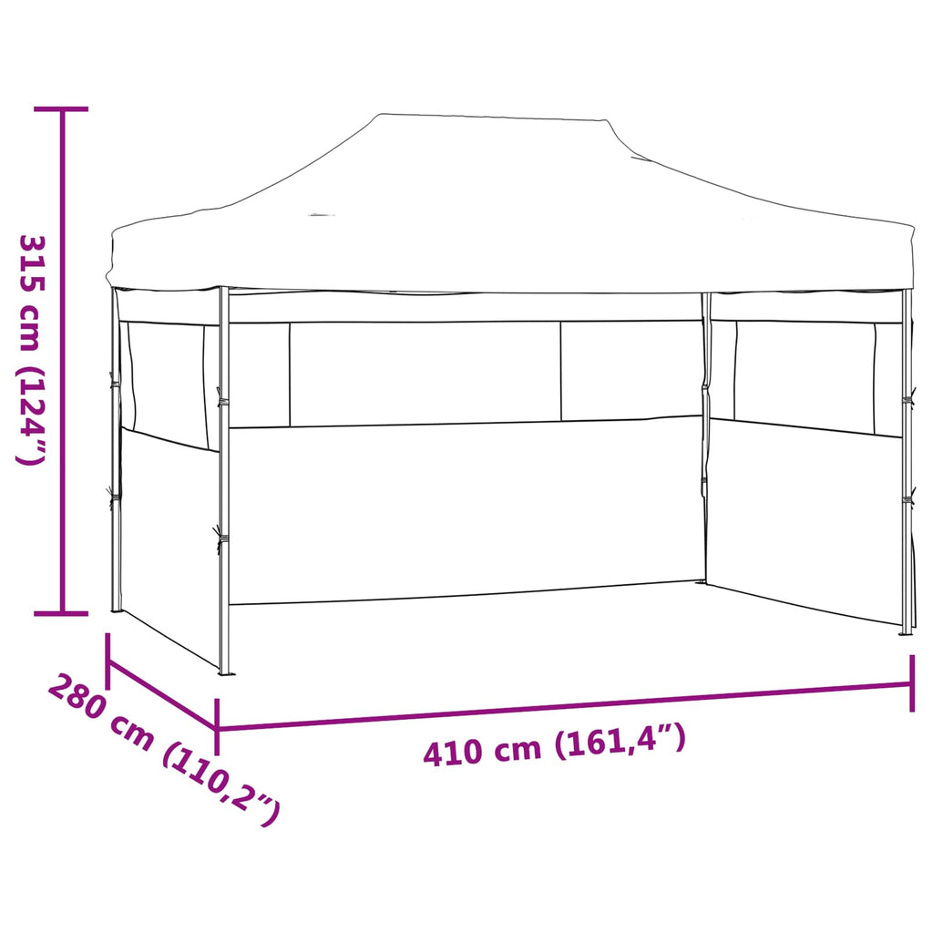 vidaXL Namiot Imprezowy Antracyt 280 x 410 x 315 cm Materiał Oxford