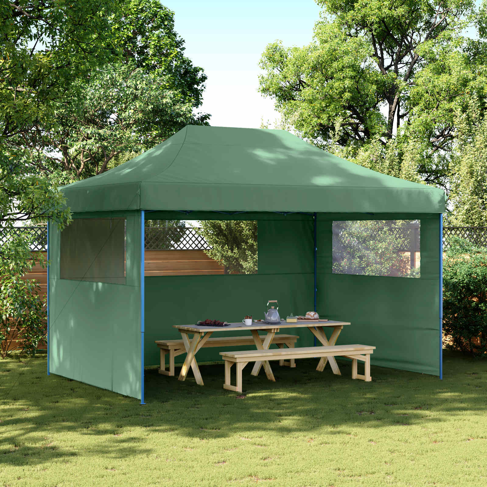 vidaXL Namiot Imprezowy Zielony 279 x 410 x 315 cm Materiał Oxford