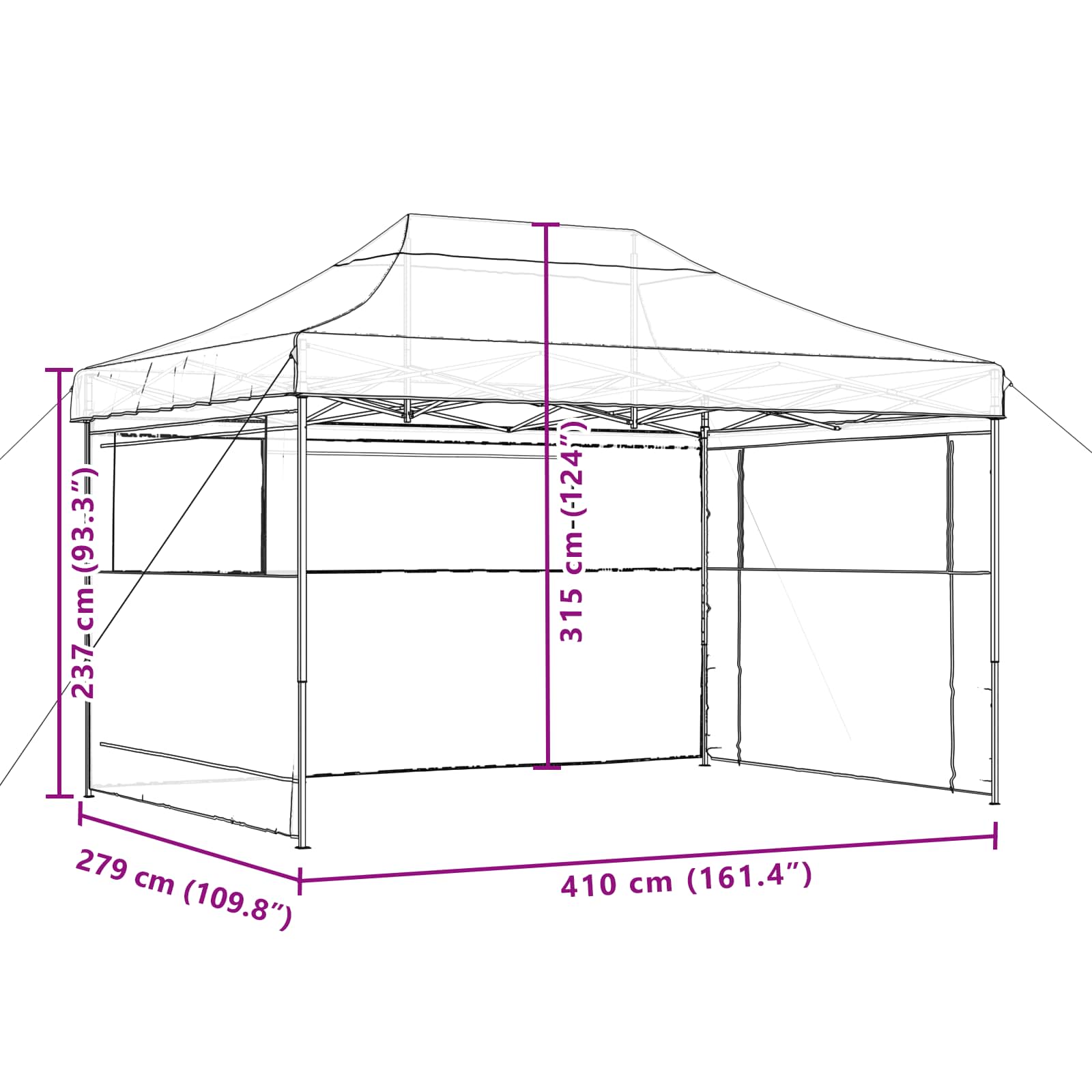vidaXL Namiot Imprezowy Zielony 279 x 410 x 315 cm Materiał Oxford