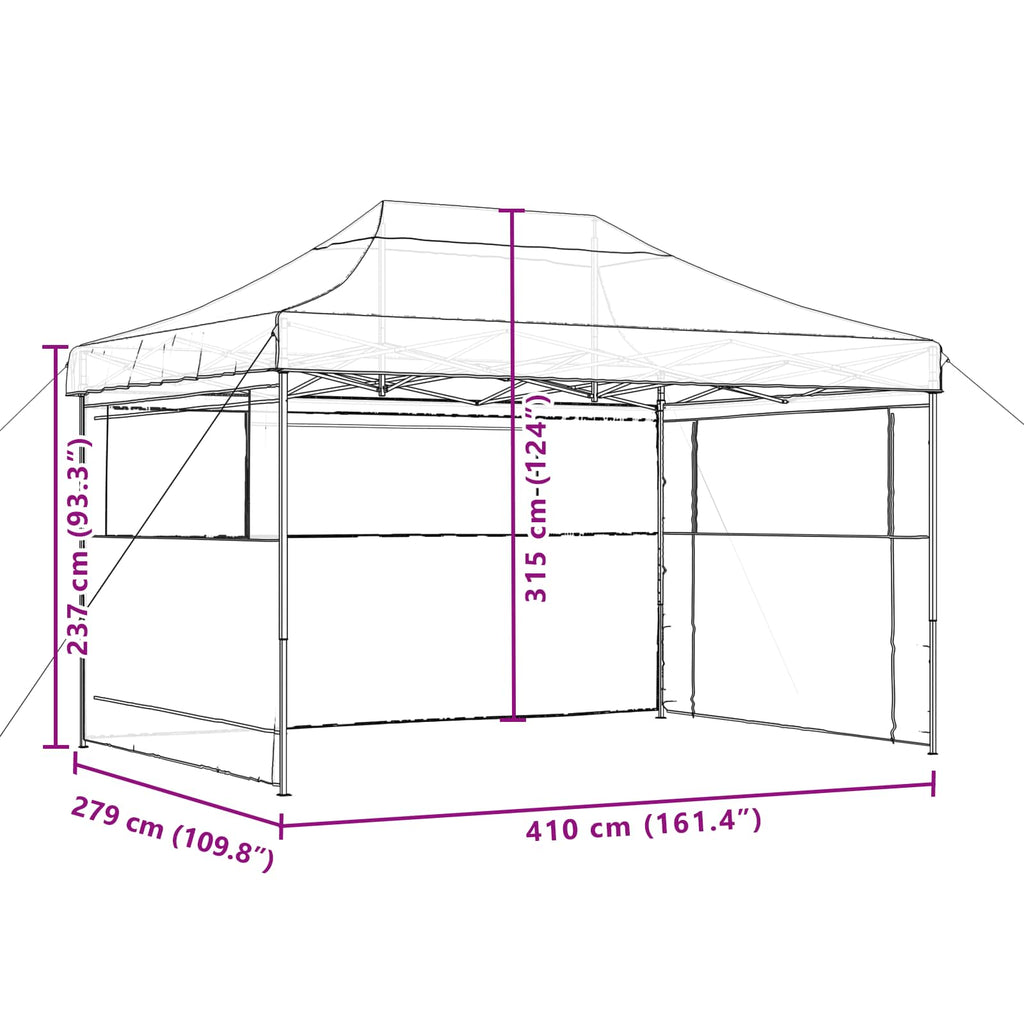 vidaXL Namiot Imprezowy bordowy 279 x 410 x 315 cm Materiał Oxford