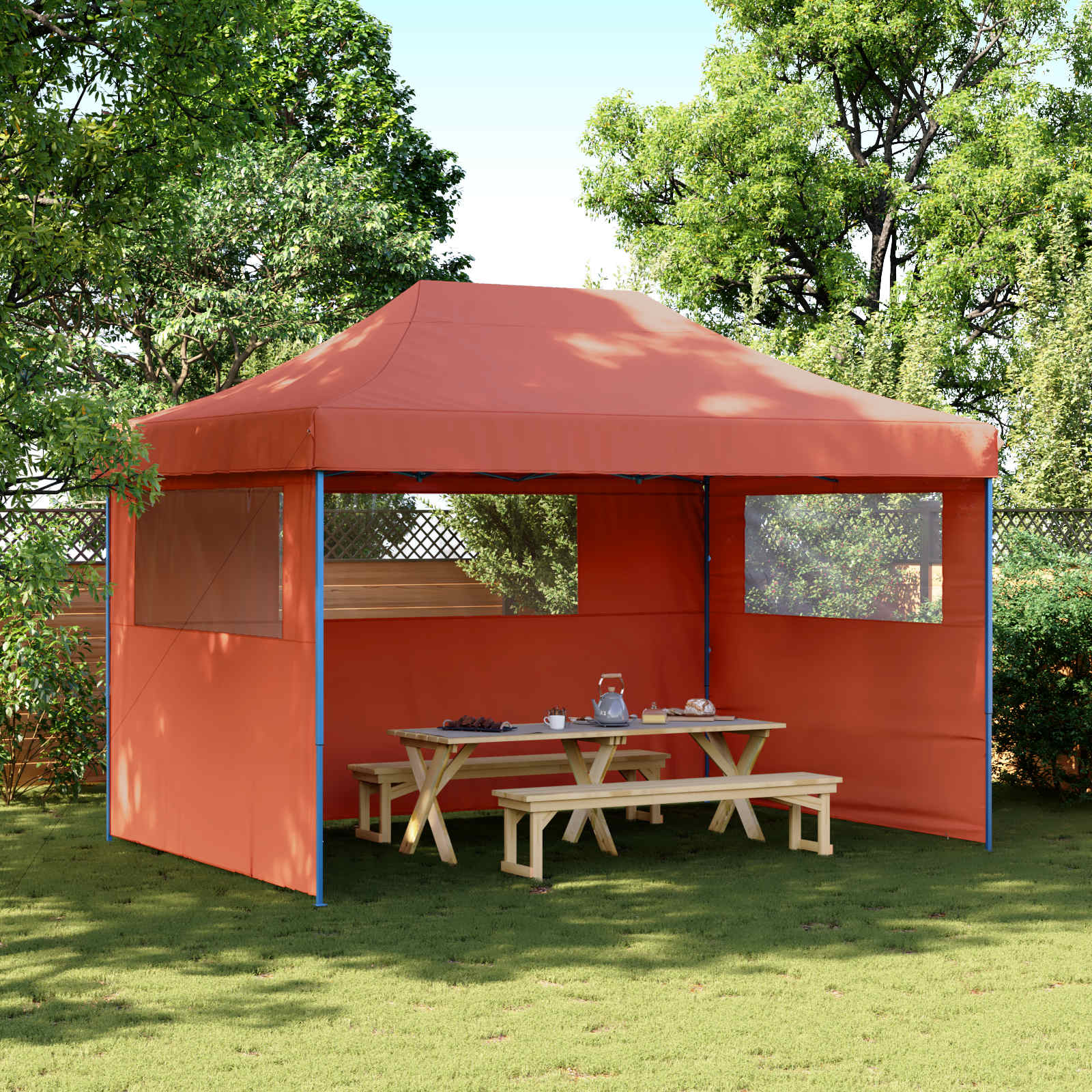 vidaXL Namiot Imprezowy terakota 279 x 410 x 315 cm Materiał Oxford