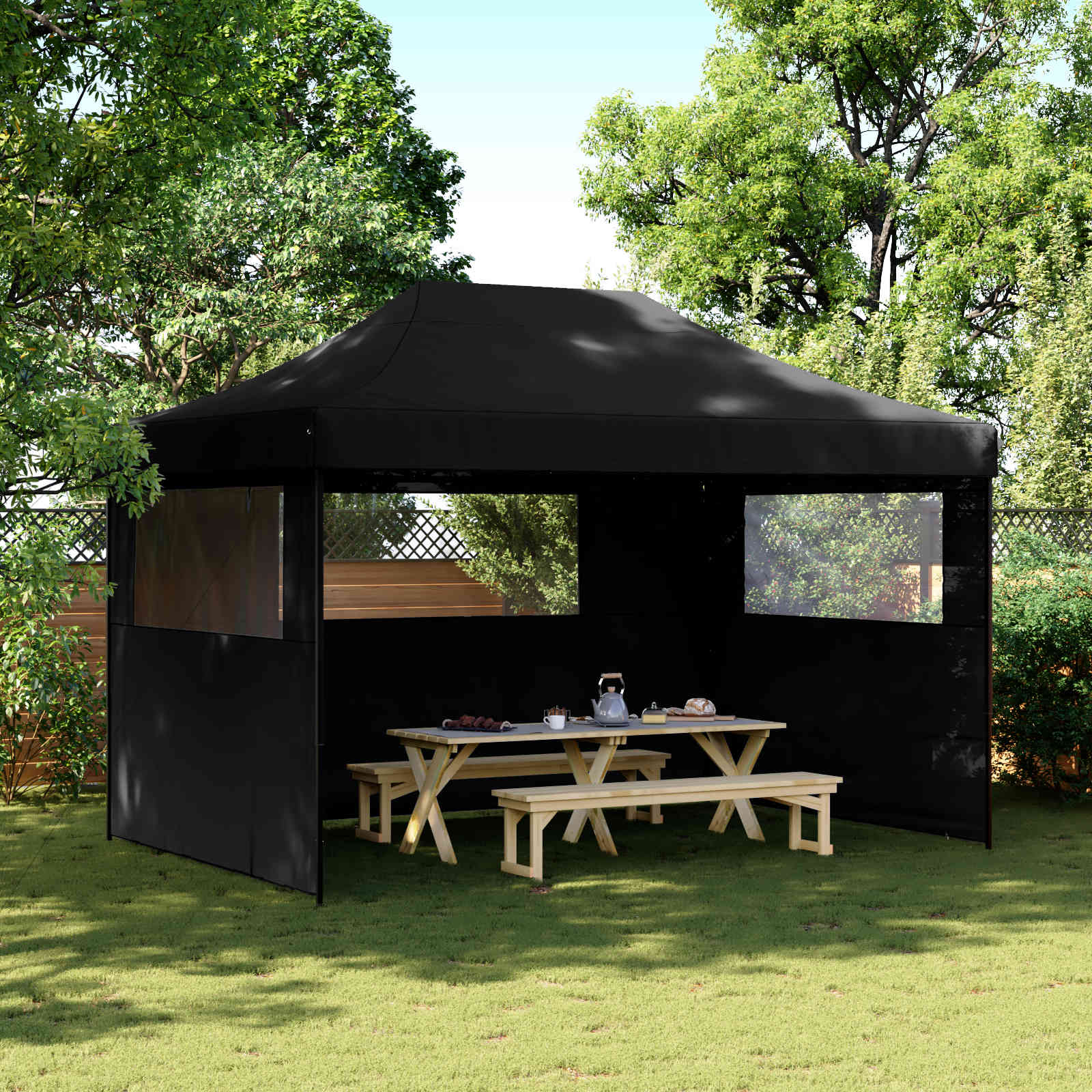 vidaXL Namiot Imprezowy Czarny 279 x 410 x 315 cm Materiał Oxford