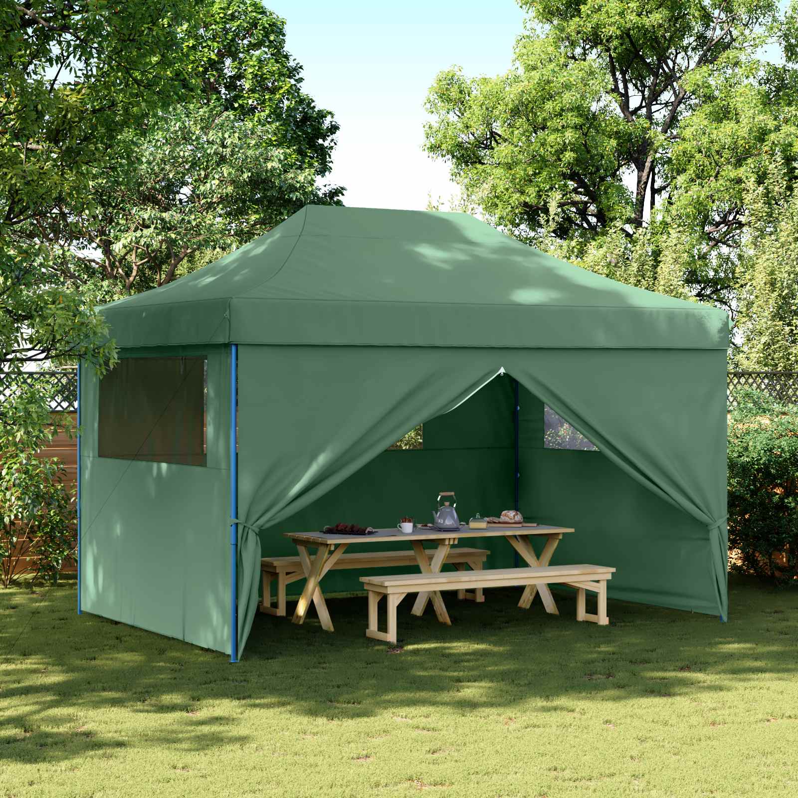 vidaXL Namiot Imprezowy Zielony 279 x 410 x 315 cm Materiał Oxford