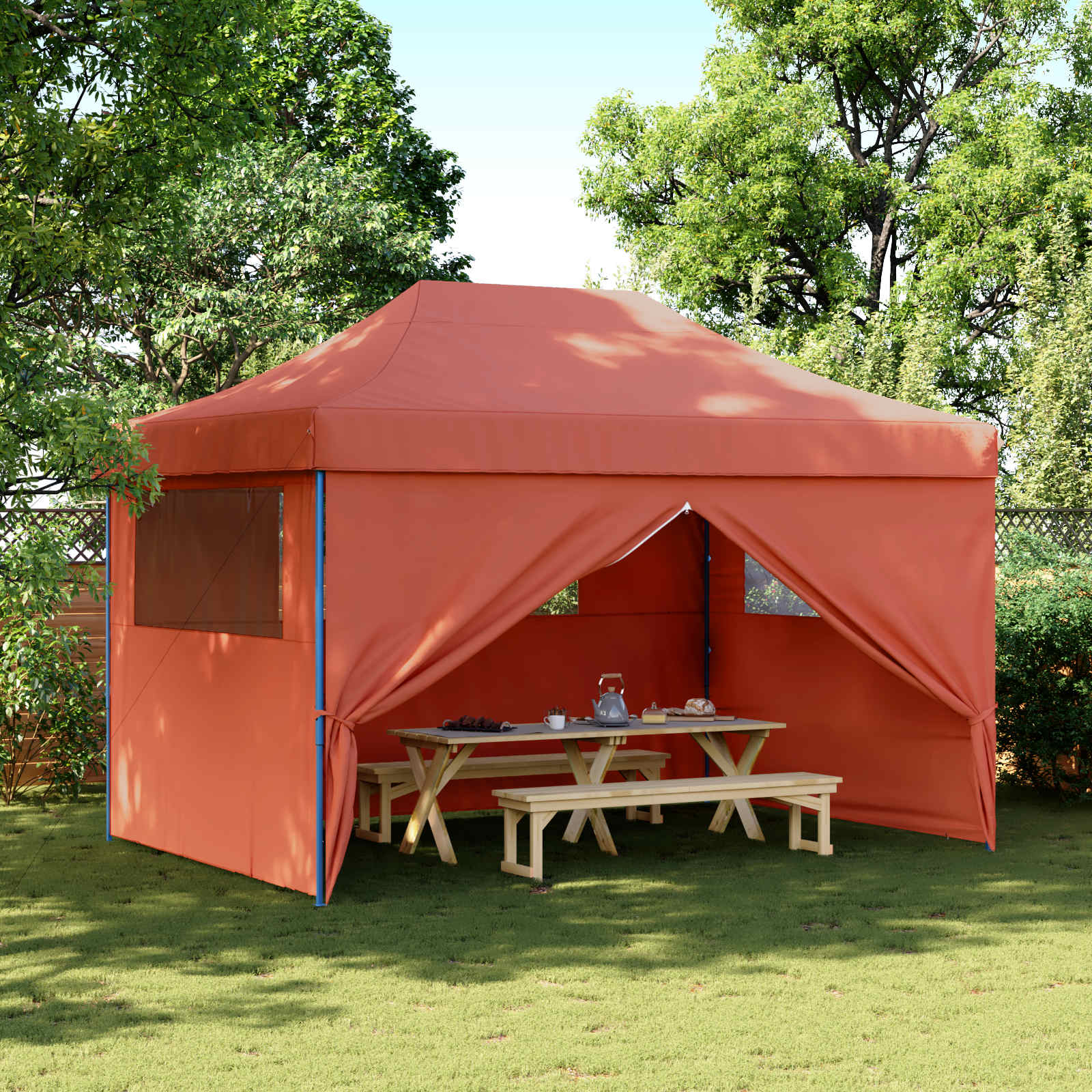 vidaXL Namiot Imprezowy terakota 279 x 410 x 315 cm Materiał Oxford