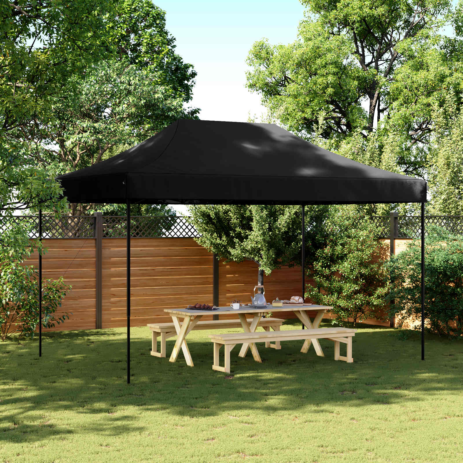 vidaXL Namiot Imprezowy Czarny 292 x 440 x 315 cm Materiał Oxford